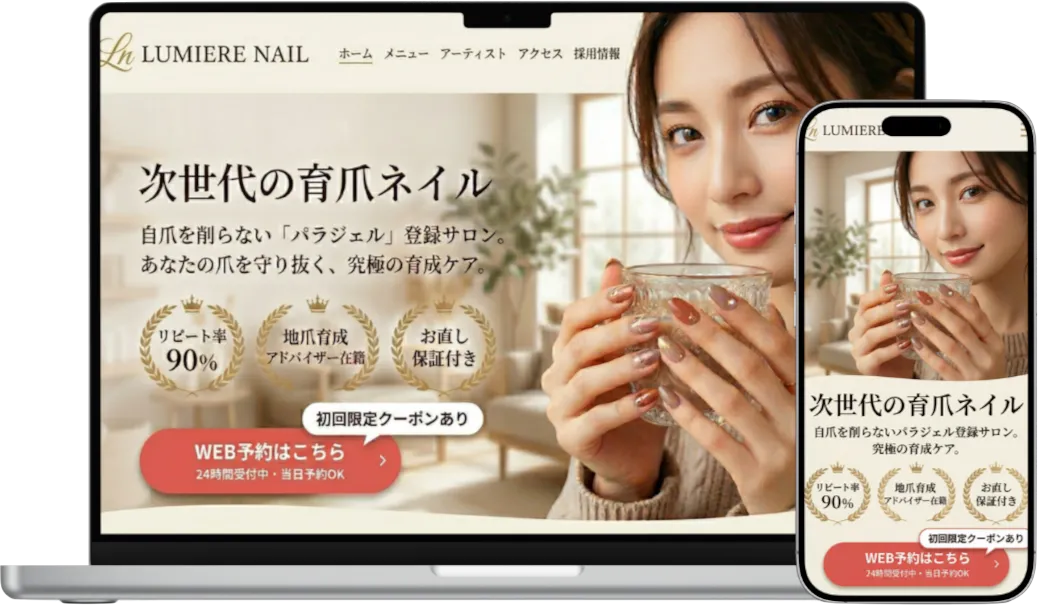 ネイルサロン向けに制作したLPのデザイン
